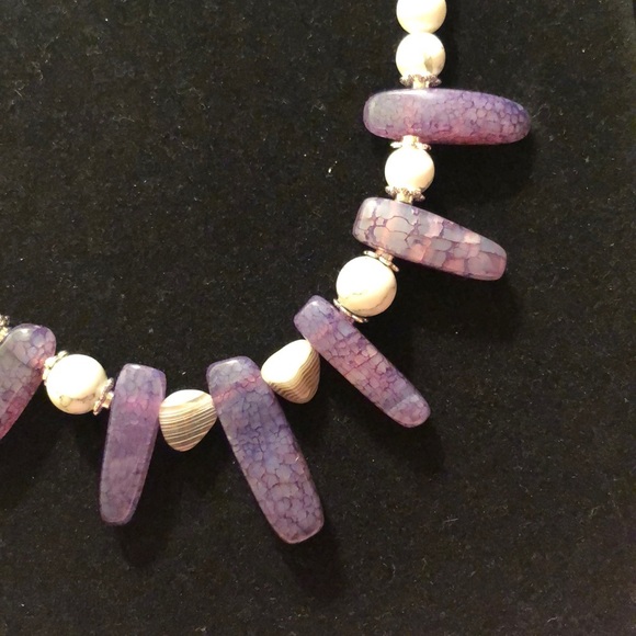 Agate and Amazonite Statement Necklace - Picture 4 of 5